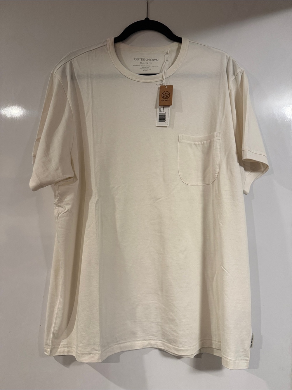 Outerknown Men's Cream Pocket Tee - Short Sleeve